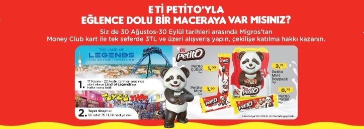 Eti Petito Tatil Çekilişi Sonucu Kampanya Havuzu